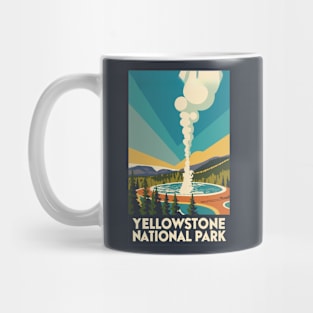 A Vintage Travel Art of the Yellowstone National Park - US Mug